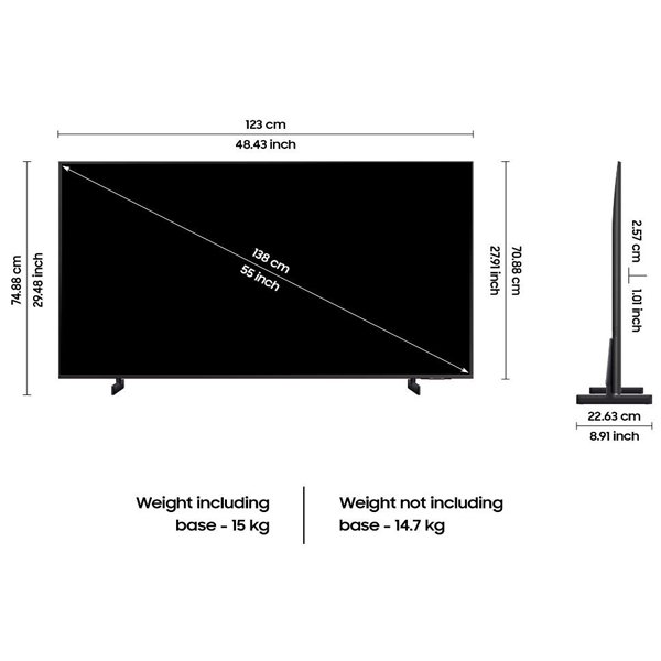 Buy Samsung 55 inch 138 cm 55CU8000 UHD Smart LED TV - Vasanth and Co