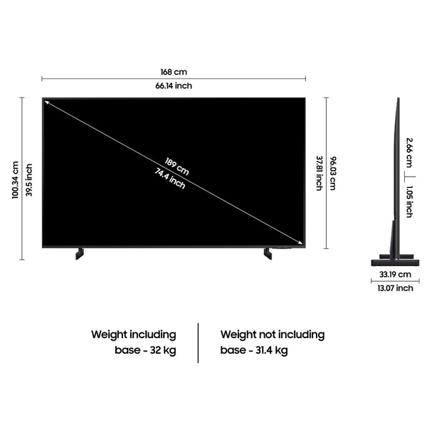 Buy Samsung 75 inch 190.5 cm 75CU8000 UHD Smart LED TV - Vasanth and Co