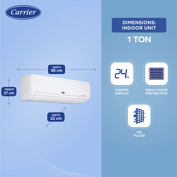 Buy Carrier 1 Ton 3 Star 12k 3 Star Kurve Rxi Inverter R32 Split AC - Vasanth and Co