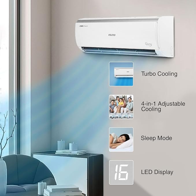 Buy Voltas 1 Ton 3 star SAC 123V Vectra Elite 4 in 1 Convertible Inverter Split AC - Vasanth and Co