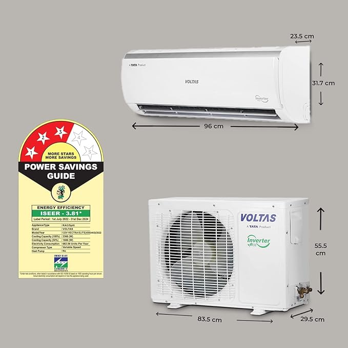 Buy Voltas 1 Ton 3 star SAC 123V Vectra Elite 4 in 1 Convertible Inverter Split AC - Vasanth and Co