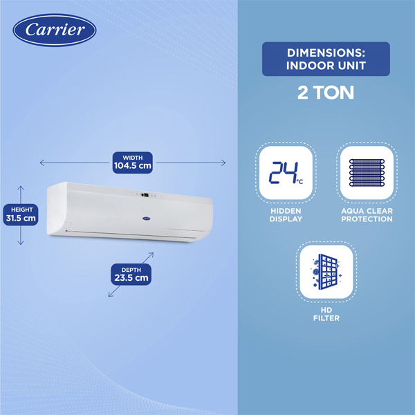 Buy Carrier 2 Ton 3 Star 24K DURAWHITE EX R32 Split Ac - Vasanth & Co