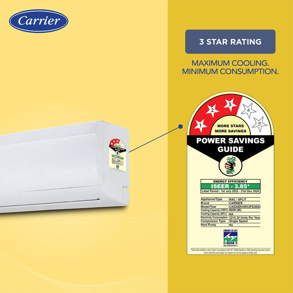 Buy Carrier 2 Ton 3 Star 24K DURAWHITE EX R32 Split Ac - Vasanth & Co