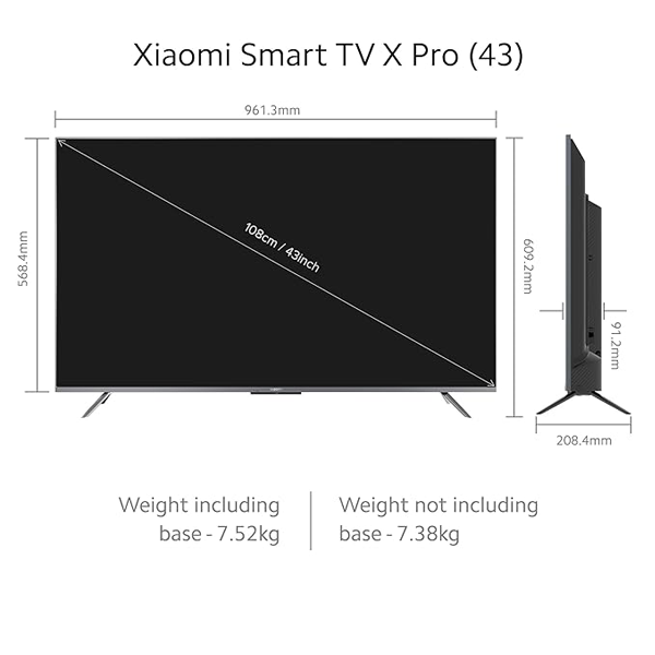 Buy Xiaomi 43 inch 108 cm X Pro Series 4K Ultra HD LED Smart Google TV - Vasanth & Co