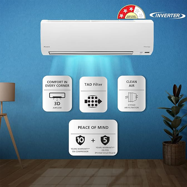Buy Daikin 1.8 Ton 3 Star ATKL60UV16 Inverter Split Air Conditioner - Vasanth & Co