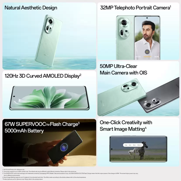 Buy Oppo Reno11 5G 8 GB RAM 128 GB Rock Grey Mobile - Vasanth & Co