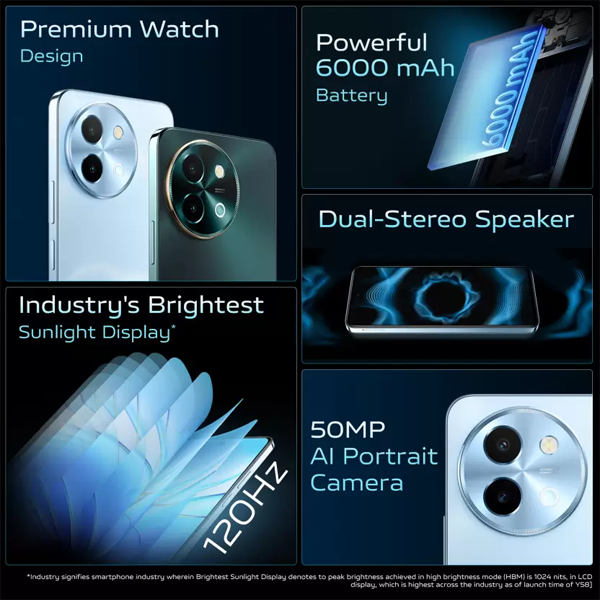 Buy Vivo Y58 5G 8 GB RAM 128 GB Himalayan Blue Mobile - Vasanth And Co