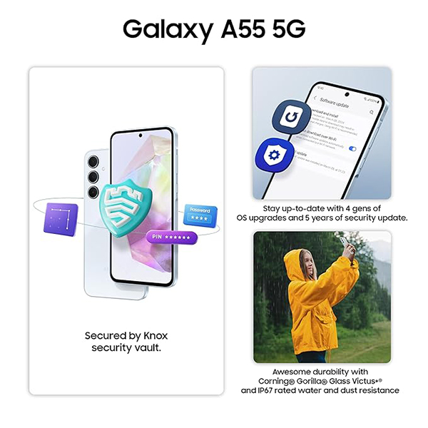 Buy Samsung Galaxy A55 5G 8 GB RAM 256 GB Awesome Iceblue Mobile Phone - Vasanth and Co