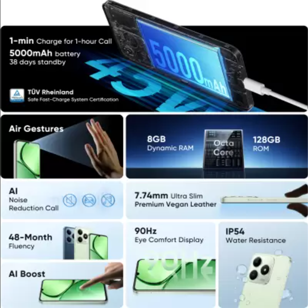 Buy Realme C63 4G (4 GB RAM and 64GB Storage) Jade Green Mobile Phone - Vasanth and Co