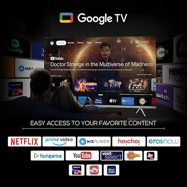 Buy Haier 139 cm (55 inches) 55P7GT-P UHD Smart Google TV with Hands free voice control - Vasanth and Co