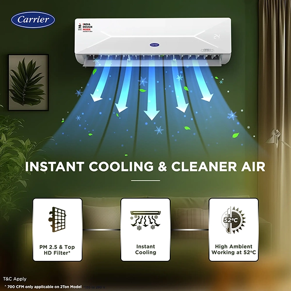 Buy Carrier 1.5 Ton 3 Star 19k XCEL LUMO FXi R32 Inverter Split Ac - Vasanth & Co