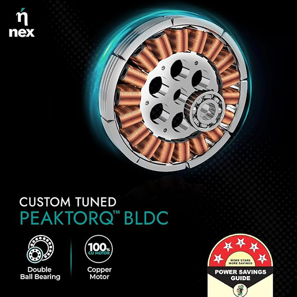 Buy Nex Glyde A70 5 Star 3 Blade BLDC White Ceiling Fan - Vasanth & Co