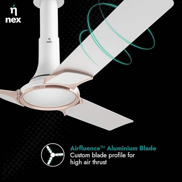 Buy Nex Glyde A50 4 Star 1200 mm 3 Blade Snow White Ceiling Fan  - Vasanth & Co