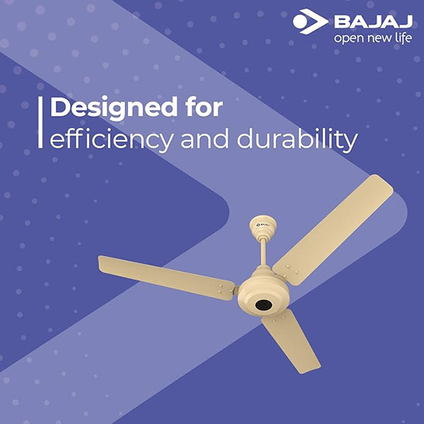Bajaj Energos 26 1200mm BLDC Base Ivory Ceiling Fan - Home Appliances