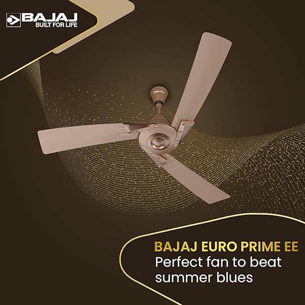 Bajaj Euro Prime EE 1200mm Brown & Bronze Ceiling Fan - Home Appliances