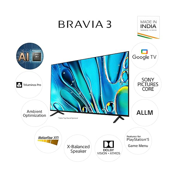 Buy Sony Bravia 3 Series 50 inch 126 cm K-50S30 4K Ultra HD AI Smart LED Google TV - Vasanth and Co