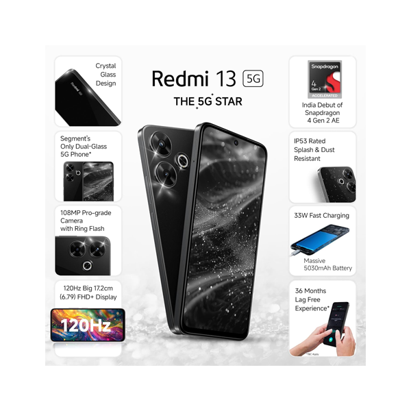 Buy Redmi 13 5G 6+128GB Black Diamond Mobile - Vasanth & Co
