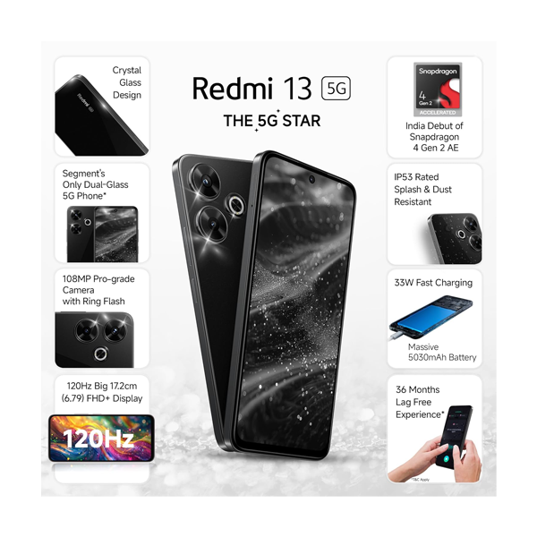 Buy Redmi 13 5G 8+128GB black diamond Mobile - Vasanth & Co