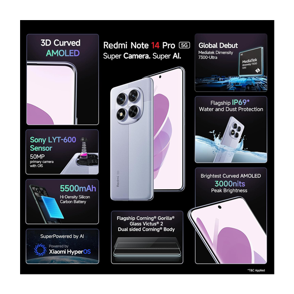 Buy Redmi Note 14 Pro 8+128GB Phantom Purple Mobile - Vasanth & Co