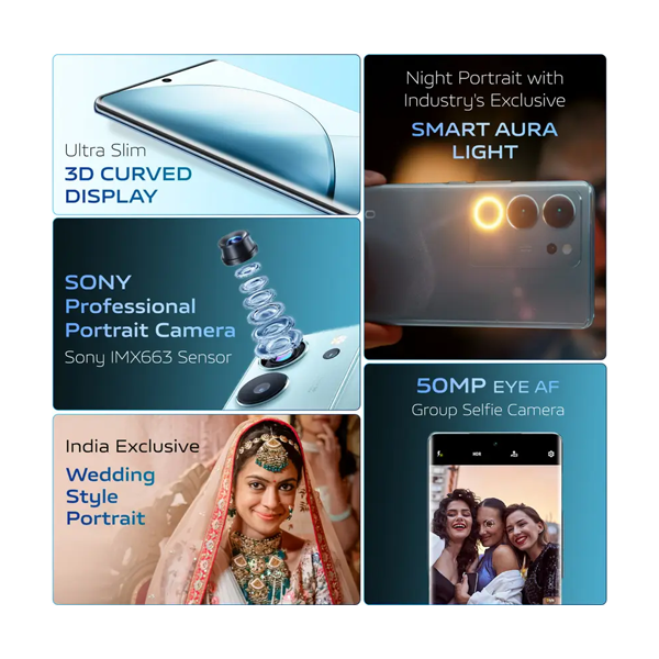 Buy Vivo V29 Pro 8GB+256GB Himalayan Blue Mobile Phone - Vasanth & Co