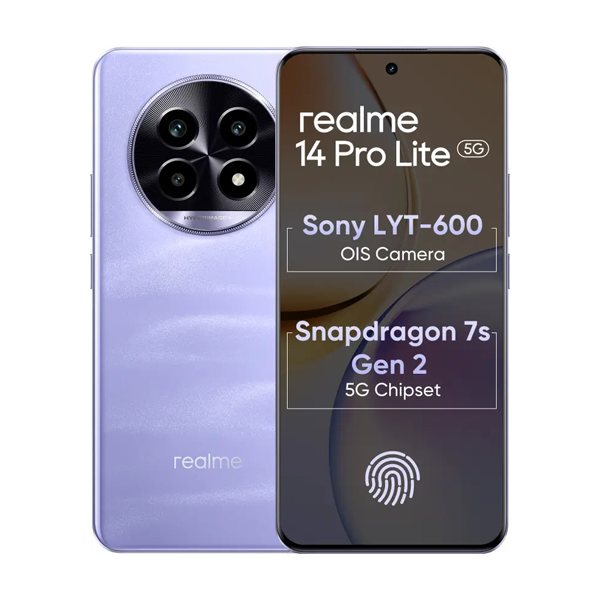 Buy Realme 14 Pro Lite 5G 8GB 256GB Glossy Purple Mobile Phone – Vasanth & Co