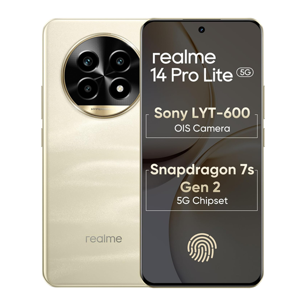 Buy Realme 14 Pro Lite 5G 8GB 256GB Glossy Gold Mobile Phone – Vasanth & Co