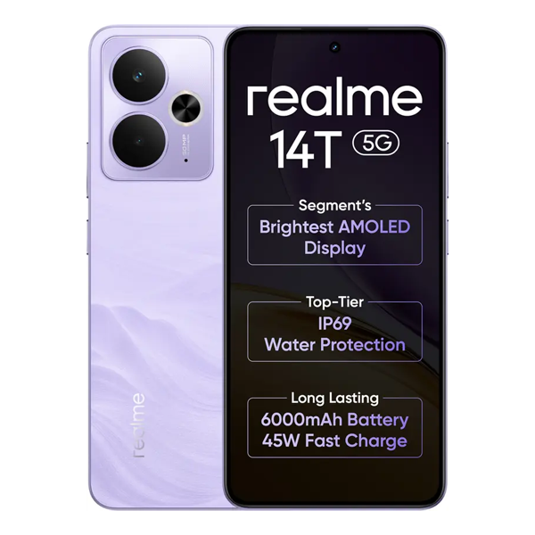 Buy Realme 14T 5G 8GB 128GB Lightning Purple Mobile Phone – Vasanth & Co