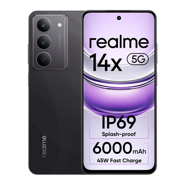 Buy Realme 14X 5G 8GB 128GB Crystal Black Mobile Phone – Vasanth & Co