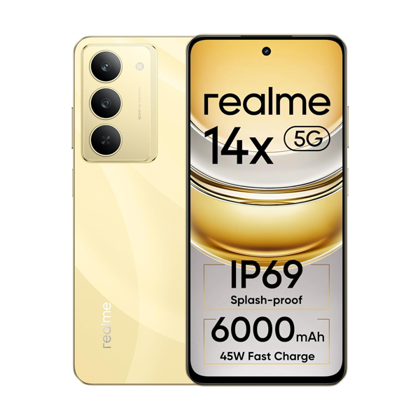 Buy Realme 14X 5G 6GB 128GB Golden Glow Mobile Phone – Vasanth & Co