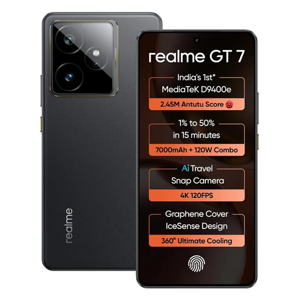Buy Realme GT 7 12GB 256GB Icesense Black Mobile Phone – Vasanth & Co