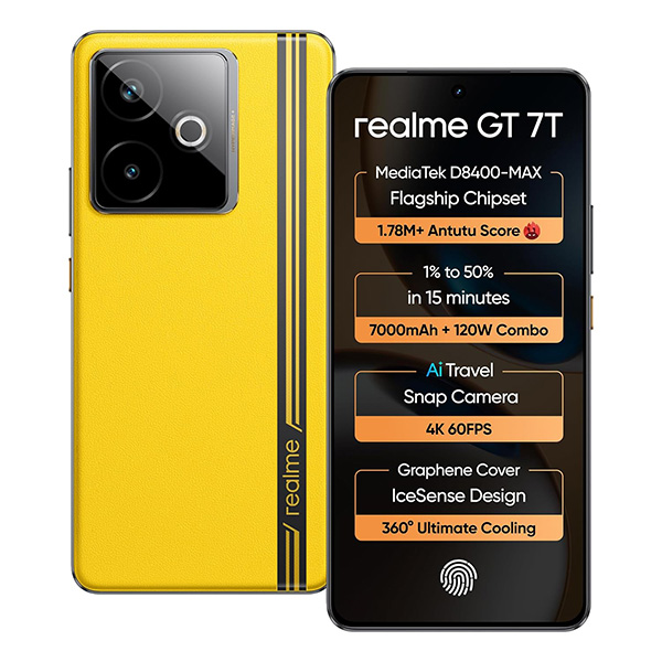 Buy Realme GT 7T 12GB 256GB Racing Yellow Mobile Phone – Vasanth & Co
