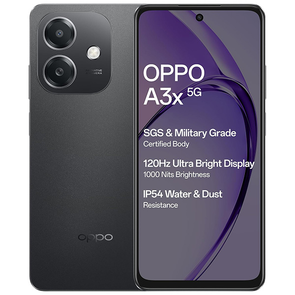 Buy Oppo A3X 5G 4GB 64GB Sparkle Black Mobile Phone - Vasanth & Co