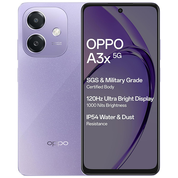Buy Oppo A3X 5G 4GB 128GB Purple Mobile Phone - Vasanth & Co