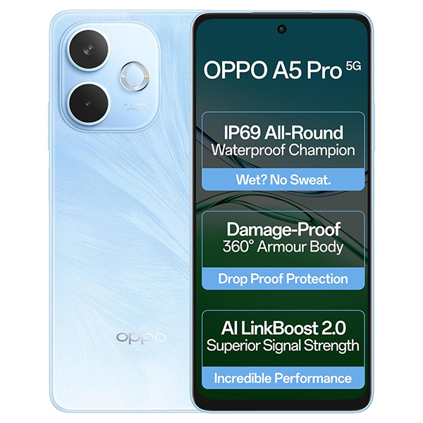 Buy Oppo A5 Pro 5G 8GB 256GB Feather Blue Mobile Phone - Vasanth & Co