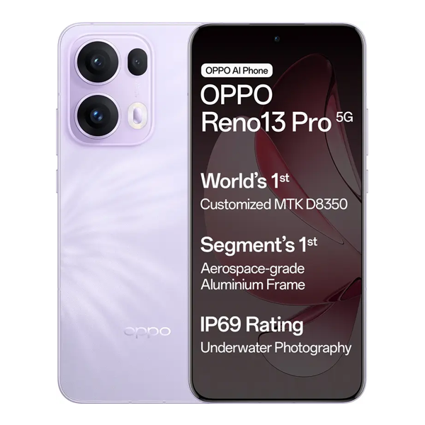 Buy Oppo Reno 13 Pro 5G 12GB 256GB Mist Lavender Mobile Phone - Vasanth & Co
