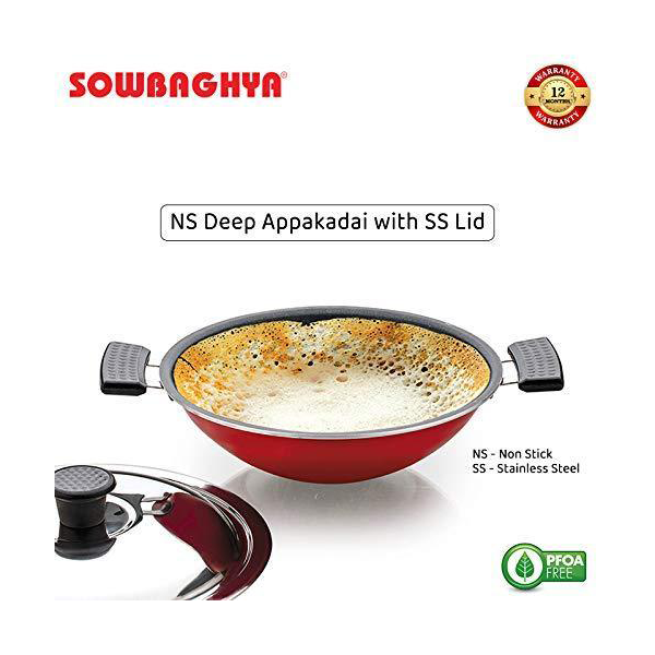 Buy Sowbaghya NS Deep Appakadai with SS Lid 2.6mm Thickness – Vasanth & Co