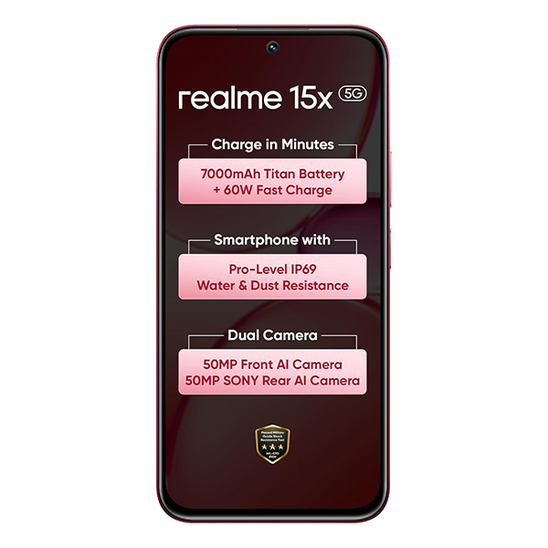 Buy Realme 15X 5G 6GB 128GB Maroon Red Mobile Phone - Vasanth & Co