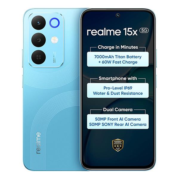 Buy Realme 15X 5G 6GB 128GB Aqua Blue Mobile Phone - Vasanth & Co