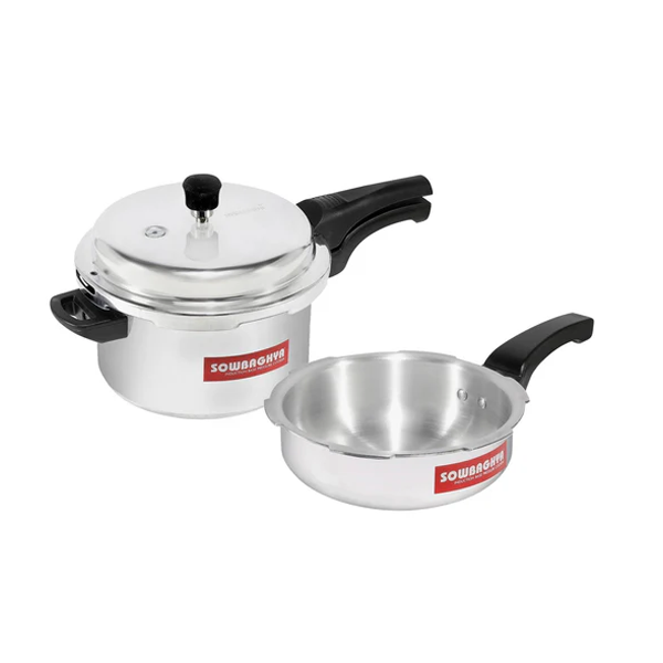 Buy Sowbaghya 5L Elite Induction Base Aluminium Pressure Cooker & Pan – Vasanth & Co