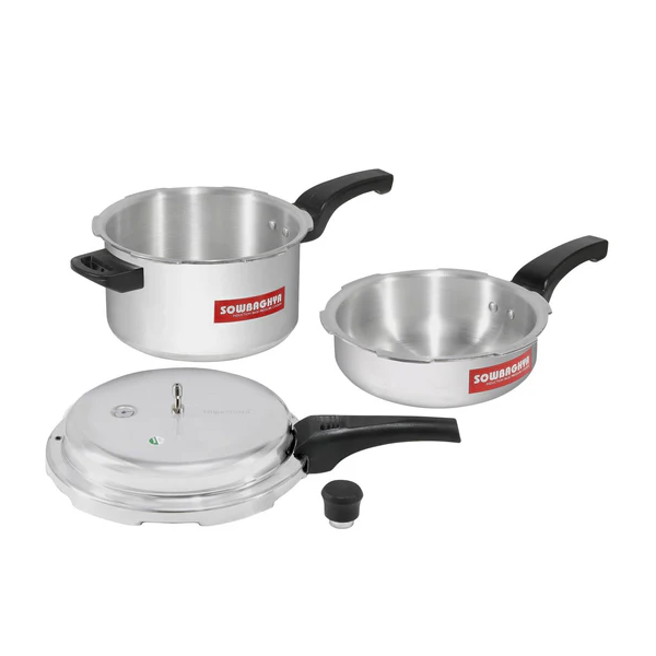 Buy Sowbaghya 5L Elite Induction Base Aluminium Pressure Cooker & Pan – Vasanth & Co