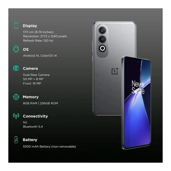 Buy OnePlus Nord CE4 (8 GB RAM + 128 GB) Dark Chrome Mobile Phone - Vasanth and Co