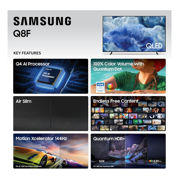 Buy Samsung 85-inch 2.16 m 85Q8F QLED 4K Vision AI Smart TV - Vasanth & Co