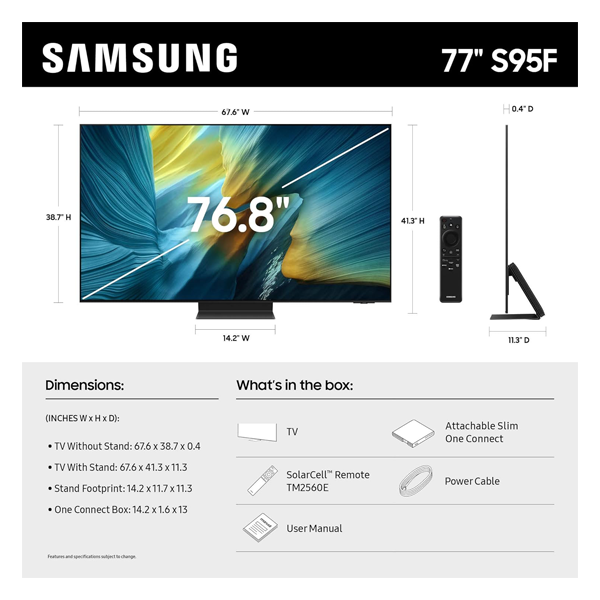 Buy Samsung 77-inch 1.96 m 77S95F OLED 4K Smart TV - Vasanth & Co
