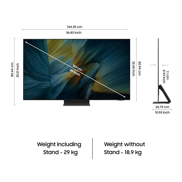 Buy Samsung 65-inch 1.63 m 65S95F OLED 4K Vision AI Smart TV - Vasanth & Co