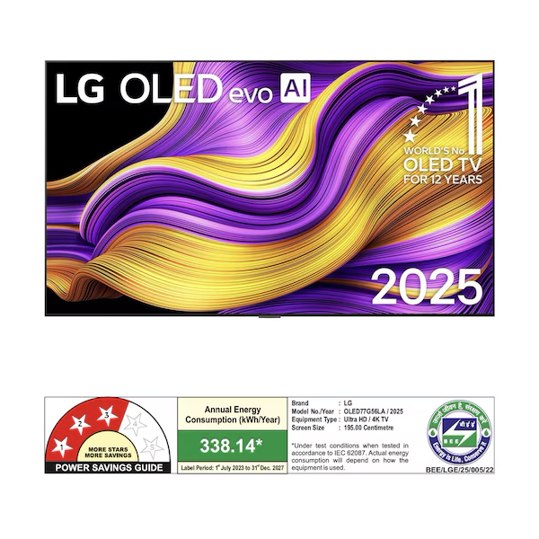 Buy LG 195cm 77 inch OLED77G56LA 4K OLED TV - Vasanth and Co