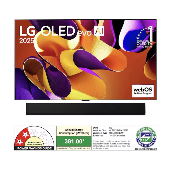 Buy LG 195cm 77 inch OLED77G46LA 4K OLED TV - Vasanth and Co