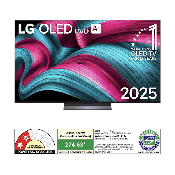 Buy LG 164cm 65 Inch OLED65C56LA 4K OLED evo AI TV - Vasanth and Co