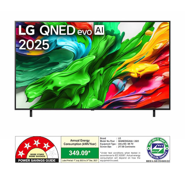 Buy LG 217cm 86 inch 86QNED8GA6A 4K MiniLED Smart TV - Vasanth and Co