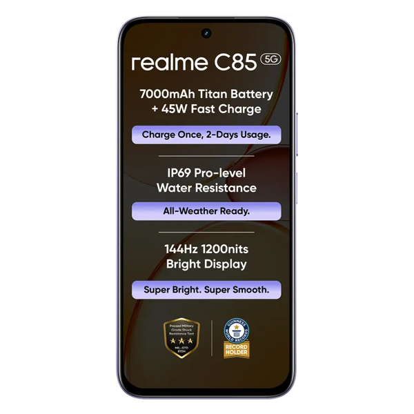 Buy Realme C85 5G 4GB 128GB Parrot Purple Mobile Phone – Vasanth and Co