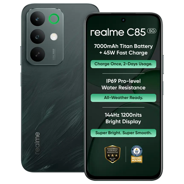 Buy Realme C85 5G 6GB 128GB Peacock Green Mobile Phone – Vasanth and Co